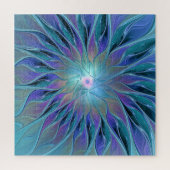 Blauwe Paarse bloem Abstracte fractale kunst Legpuzzel (Verticaal)