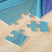 Blauwe Paarse bloem Abstracte fractale kunst Legpuzzel (Zijkant)