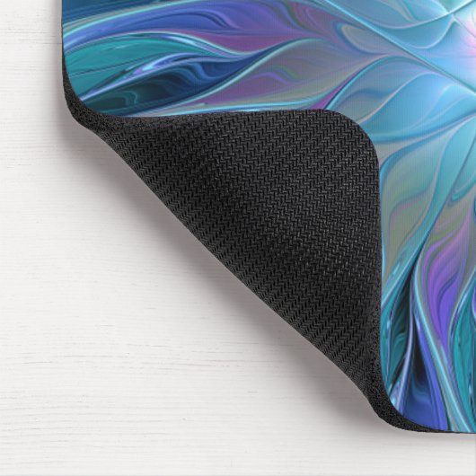 Blauwe Paarse bloem Abstracte fractale kunst Muismat (Hoek)