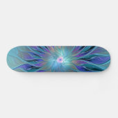 Blauwe Paarse bloem Abstracte fractale kunst Persoonlijk Skateboard (Horizontaal)