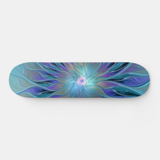 Blauwe Paarse bloem Abstracte fractale kunst Persoonlijk Skateboard (Horizontaal)