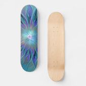 Blauwe Paarse bloem Abstracte fractale kunst Persoonlijk Skateboard (Voorkant)