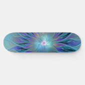 Blauwe Paarse bloem Abstracte fractale kunst Persoonlijk Skateboard (Horizontaal)