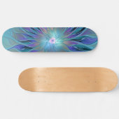 Blauwe Paarse bloem Abstracte fractale kunst Persoonlijk Skateboard (Horizontaal)
