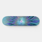 Blauwe Paarse bloem Abstracte fractale kunst Persoonlijk Skateboard (Horizontaal)