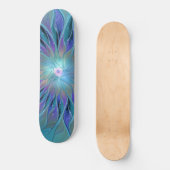 Blauwe Paarse bloem Abstracte fractale kunst Persoonlijk Skateboard (Voorkant)