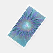 Blauwe Paarse bloem Abstracte fractale kunst Servet (Hoek)