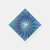 Blauwe Paarse bloem Abstracte fractale kunst Servet (Hoek)
