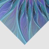 Blauwe Paarse bloem Abstracte fractale kunst Tissuepapier (Detail)
