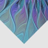 Blauwe Paarse bloem Abstracte fractale kunst Tissuepapier (Detail)