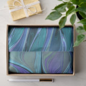 Blauwe Paarse bloem Abstracte fractale kunst Tissuepapier (Geschenk)