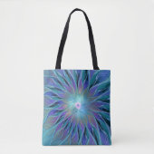 Blauwe Paarse bloem Abstracte fractale kunst Tote Bag (Voorkant)