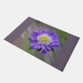 blauwe paarse bloem deurmat (Schuin)