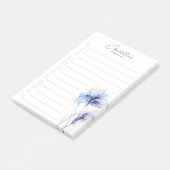 Blauwe Paarse bloem gepersonaliseerde to-do lijst Post-it® Notes (Schuin)