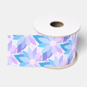 Blauwe Paarse Bloem Grosgrain Lint (Spoel)