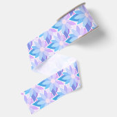 Blauwe Paarse Bloem Grosgrain Lint (Achterkant)