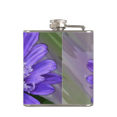 blauwe paarse bloem heupfles (Achterkant)