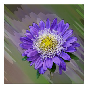 blauwe paarse bloem perfect poster
