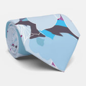 blauwe paarse bloem sakura - stropdassen (Opgerold)