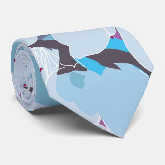 blauwe paarse bloem sakura - stropdassen (Opgerold)