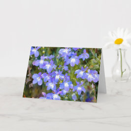  blauwe paarse bloemen Art Note Kaart