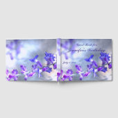 Blauwe paarse bloemen Birthday Party Guest Book Gastenboek (Volledig)