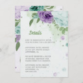 blauwe paarse bloemen groen botanisch informatiekaartje (Voorkant / Achterkant)