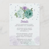 blauwe paarse bloemen groen botanisch informatiekaartje (Voorkant)