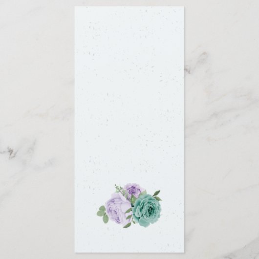 blauwe paarse bloemen groen botanisch menu (Achterkant)