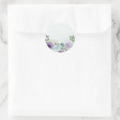 blauwe paarse bloemen groen botanisch ronde sticker (Tas)