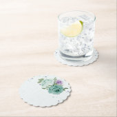 blauwe paarse bloemen groene botanische papierkust kartonnen onderzetters (Insitu)