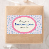 Blauwe Paarse Bloemen Jam Jar Labels, Aangepast Etiket (Insitu)