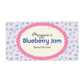 Blauwe Paarse Bloemen Jam Jar Labels, Aangepast Etiket