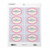 Blauwe Paarse Bloemen Jam Jar Labels, Aangepast Etiket (Full Sheet)