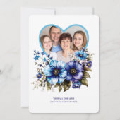 Blauwe Paarse Bloemen Moederdag Custom Photo Card Kaart (Achterkant)