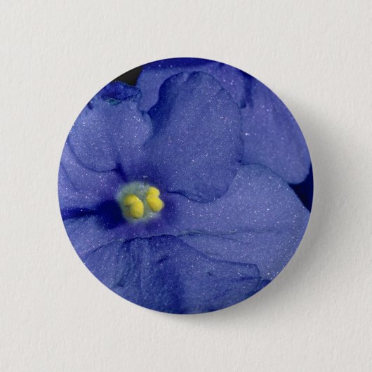 Blauwe paarse bloemen ronde button 5,7 cm (Voorkant)