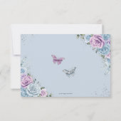 Blauwe Paarse Bloemtweeling Sweet 16 Quince Kalend Save The Date (Achterkant)