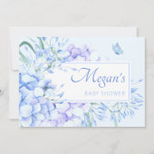 Blauwe paarse bloesem elegant baby shower kaart (Voorkant)