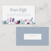 Blauwe paarse boho waterverf Luier Raffle ticket Informatiekaartje (Voorkant / Achterkant)