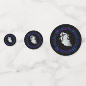 Blauwe Paarse dame in White Ghost Halloween Confetti (Voorkanten)