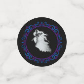 Blauwe Paarse dame in White Ghost Halloween Confetti (Kleine voorkant)