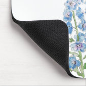 blauwe paarse delfiniuminkt en waterverf muismat (Hoek)