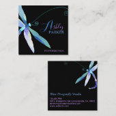 Blauwe Paarse dragonvlieg Vierkante Visitekaartje (Voorkant / Achterkant)