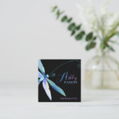 Blauwe Paarse dragonvlieg Vierkante Visitekaartje (Staand voorkant)