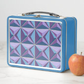 Blauwe Paarse Driehoeken Metal Lunch Box (In situ)