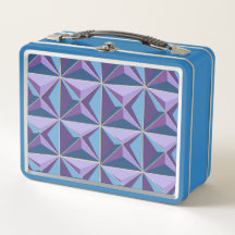 Blauwe Paarse Driehoeken Metal Lunch Box