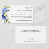 Blauwe Paarse en gele Floral — Gegevens 2 Informatiekaartje (Voorkant / Achterkant)