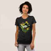 Blauwe Paarse en gele pansies van Redoute T-shirt (Voorkant volledig)