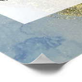 Blauwe, Paarse en Gold Abstracte alcoholinkt DIY Poster (Hoek)