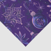 Blauwe Paarse en gouden kerstversiering Tissuepapier (Detail)